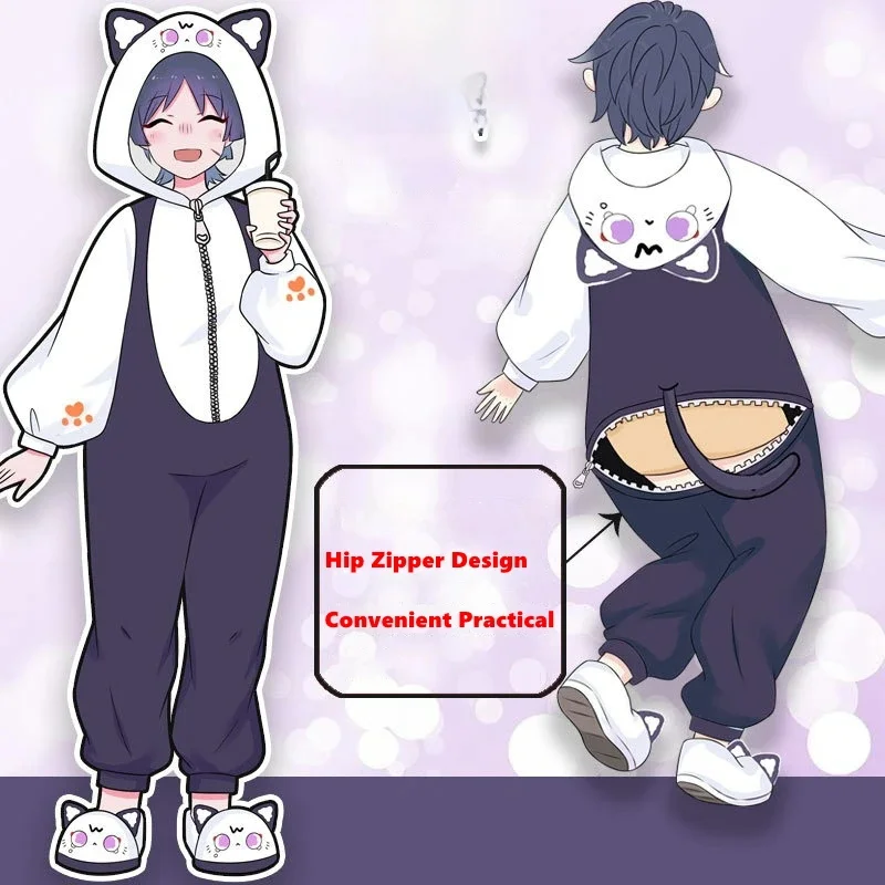 

Game Genshin Impact Wanderer Costumes Halloween Onesies Carnival Cosplay Pajamas Adult Scaramouche Animal Sleepwear Jumpsuit