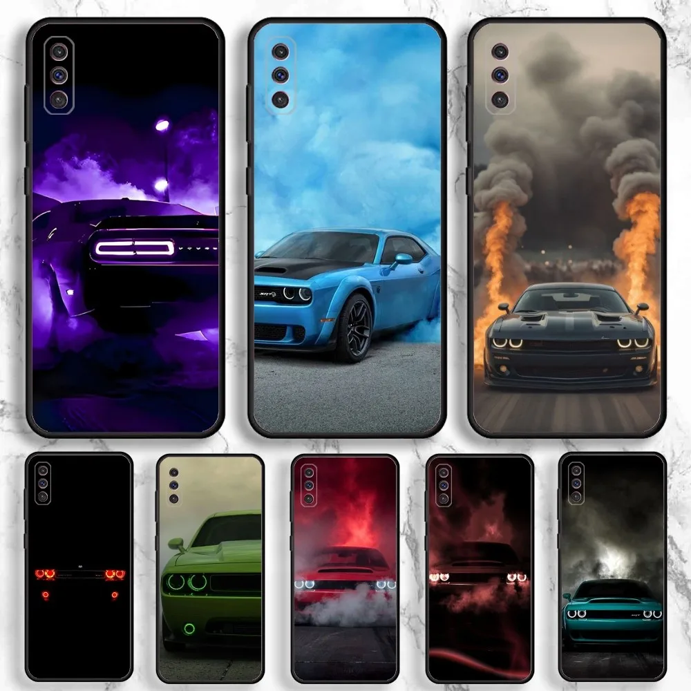 Dodge Challenger S-SRT Burnout Phone Case For Samsung Galaxy A13,A21s,A22,A31,A32,A52,A53,A71,A80,A91 Soft Black Phone Cover