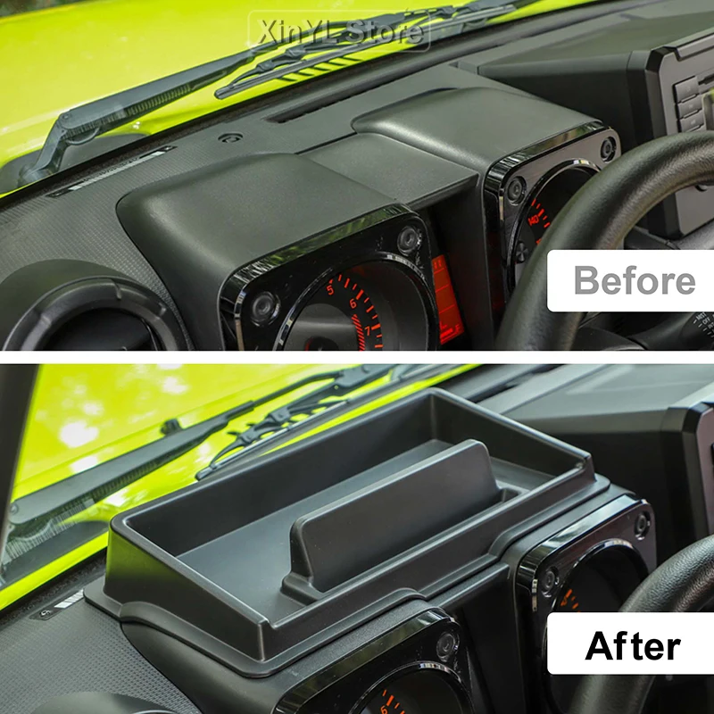 Car ABS Centre Console Mobile Phone Holder Storage Box For For Suzuki Jimny 2019 Up Car Mount Accessories Black