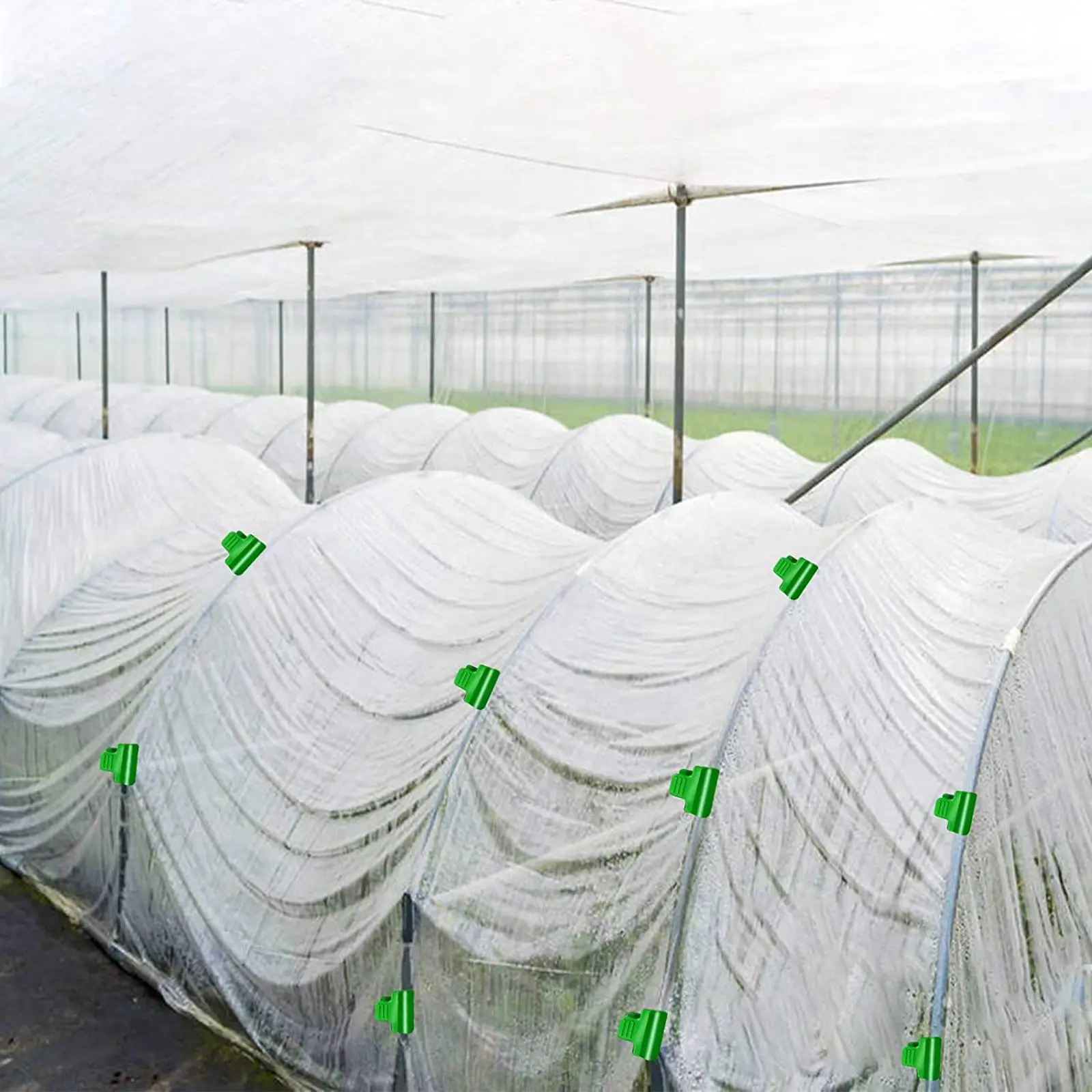 50x Greenhouse Pipe Clamp Frame Shading Net Rod Clip Plant Extension Support