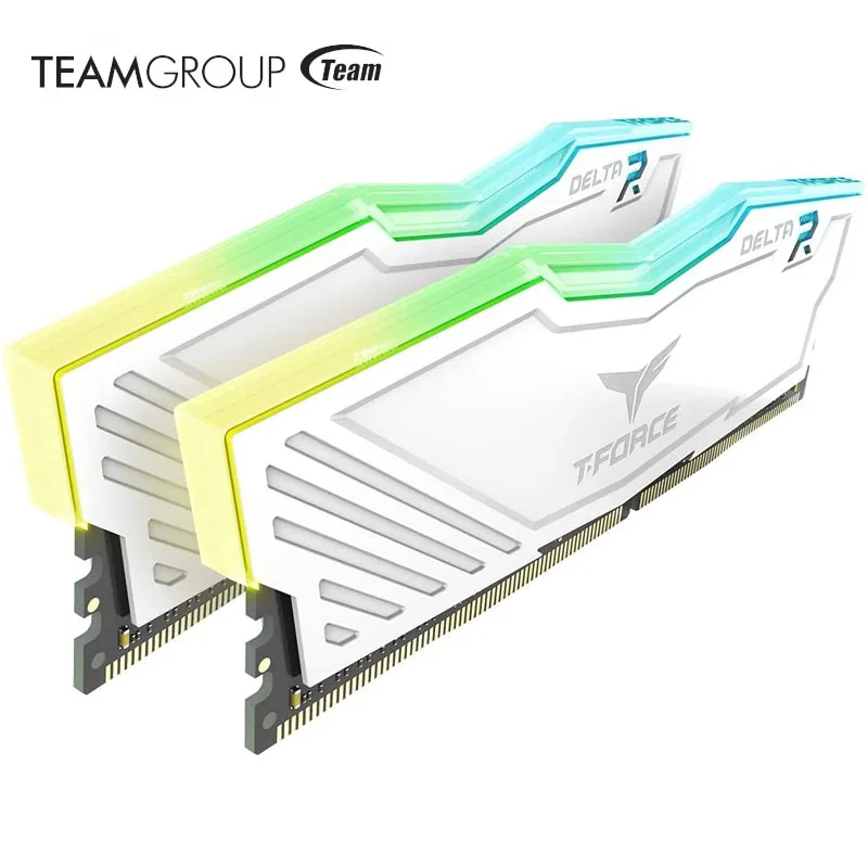 TEAMGROUP-Módulo de jogos Delta RGB DDR4 Ram, Memória Desktop, Preto ou Branco, 8GB, 16GB, 3200MHz, 3600MHz