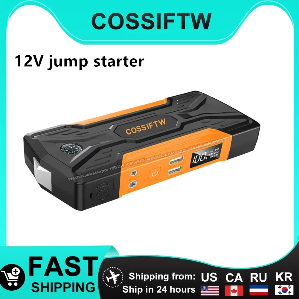 

Portable 28000 mah super capacitor jumper battery pack car booster lithium power bank jump starter with air compressor