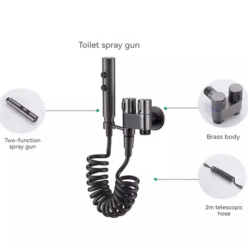 Aço inoxidável Handheld Toilet Set Pistola de Pulverização, Limpeza do Banheiro, Lavagem das Mulheres, 2 Modos, Acessórios, 304