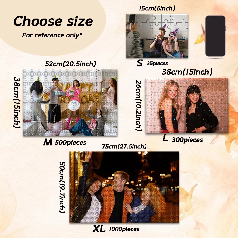 Personalized Wooden Jigsaw Photo Puzzle 35/300/500/1000pcs Custom Gift for Christmas Party Favor
