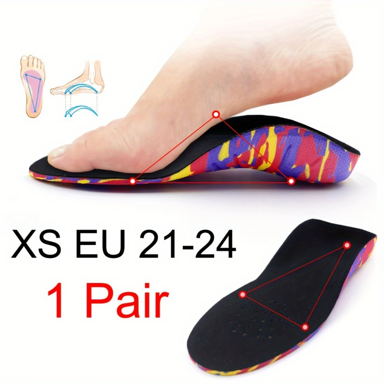 1 par de almohadillas correctoras para pies planos para soporte de arco, plantillas ortopédicas para piernas en forma de X/O, plantillas para pies, almohadilla correctora para pies