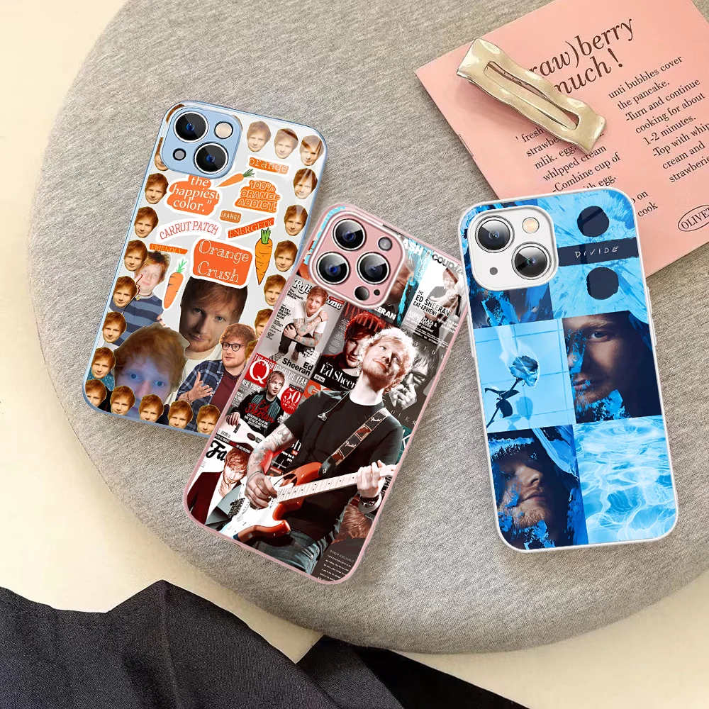 E-Ed Singer S-Sheeran Phone Case Tempered Glass For iphone 14 13 12 11 Pro Mini XS MAX 14Plus X XS XR Fundas