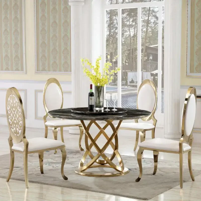 

Manufacturer provides simple stainless steel dining table European creative dining table