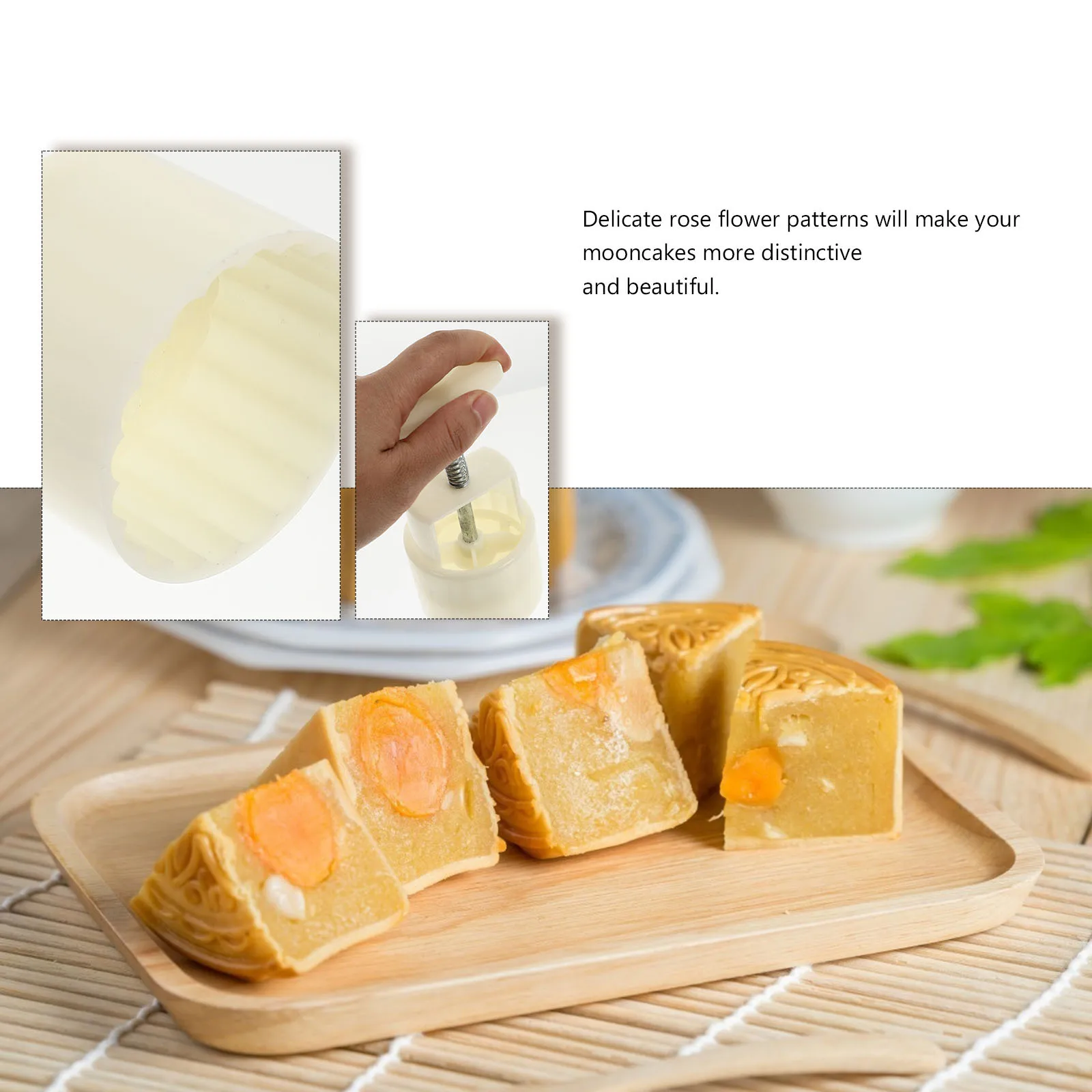 

Mooncake Molds Rose Pattern Baking Tools Kitchen Supplies Plastic Stainless Steel Easy Clean Reusable For Gift