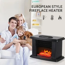 1000W Electric Fireplace Standing Space Heater Stove 3D Flame Log Burner