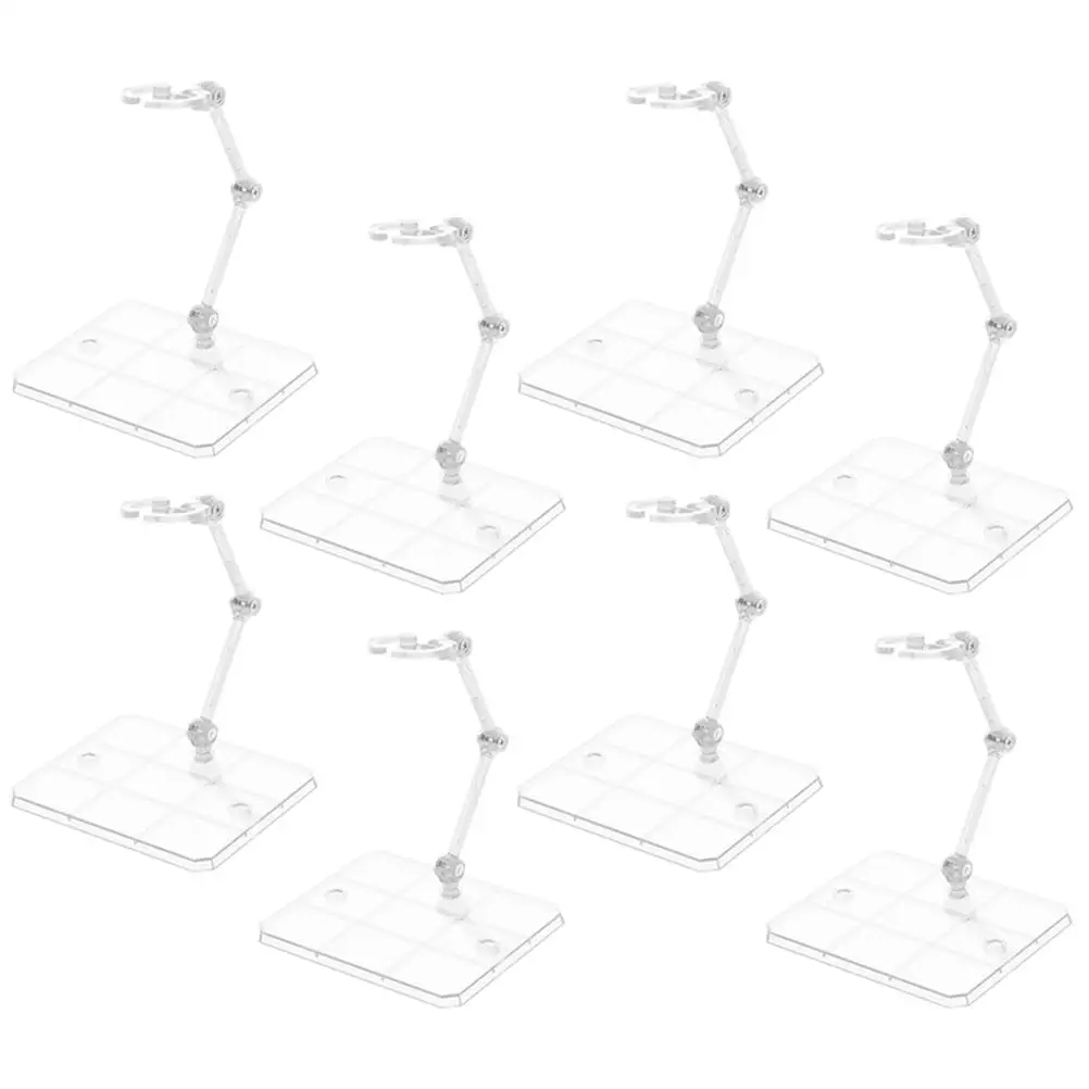 

8 Pcs Action Figure Stand Plastic Display Accessory Lightweight Adjustable Holder For Dolls Storing Showing