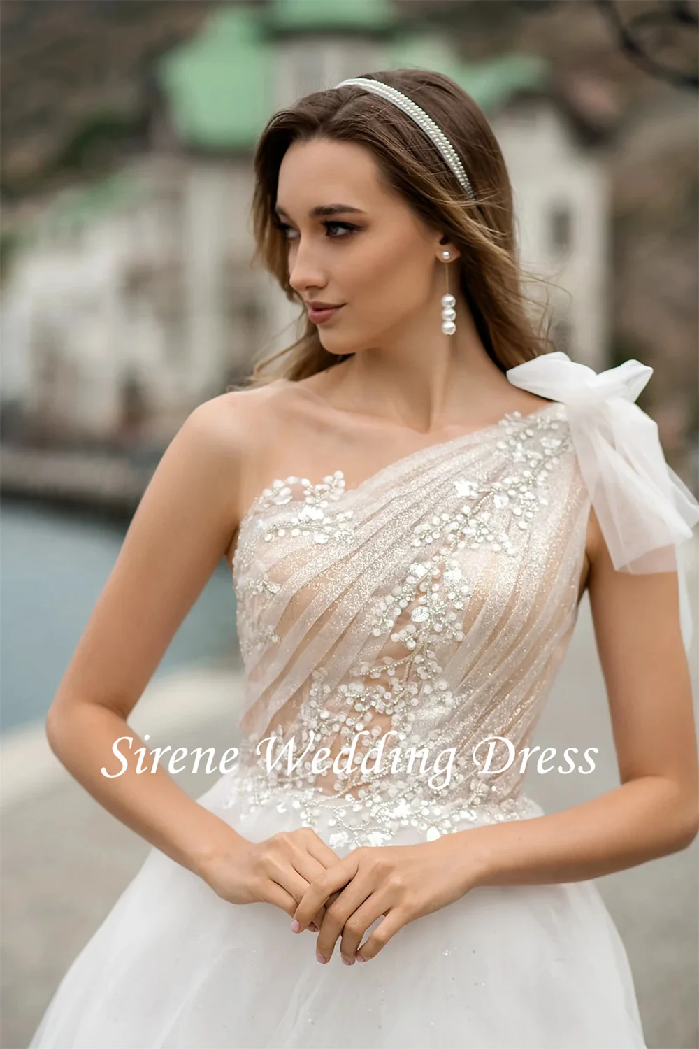 Sirene Elegante One Shoulder Trouwjurken Kant Appliques Backless Bruidsjurk Sweep Train Robe De Mariée Voor Sexy Vrouwen