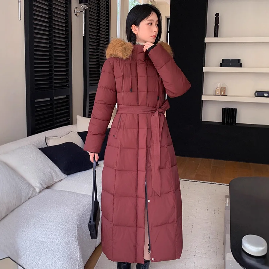 パーカー女性ロングコートフード付き毛皮の襟ジャケット厚く暖かい Y2k ストリートジャケットワークコートエレガントな秋冬 2025