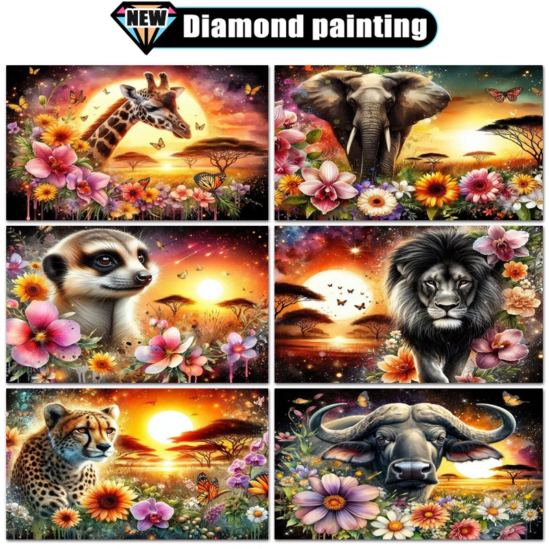 

New Arrivals Diamond Art Painting kits Lions tigers zebra giraffes Home Decor Full Square&Round mosaic embroidery Cross stitch
