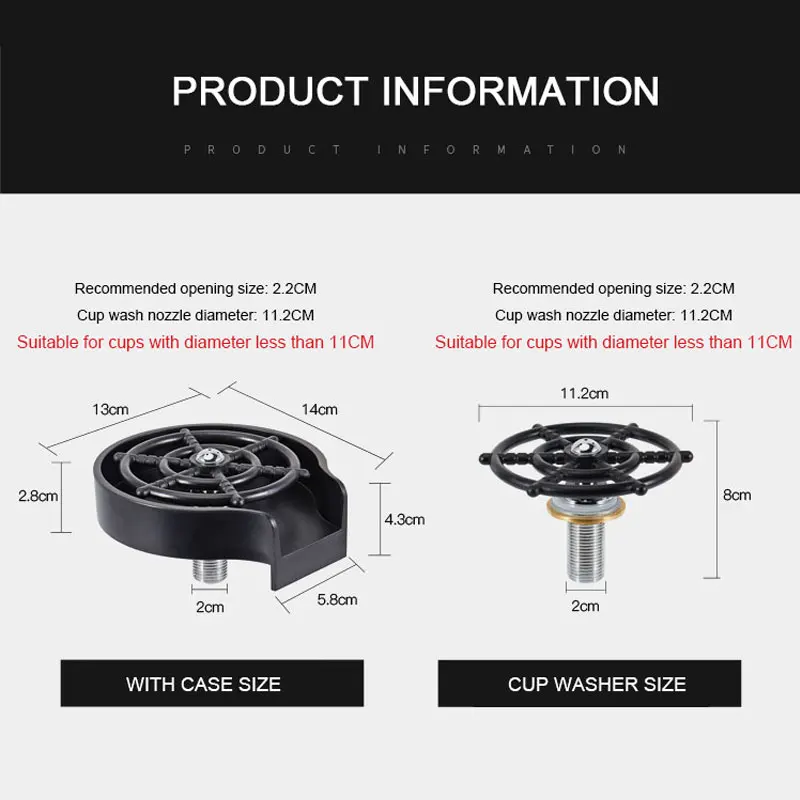 Enjuagador de vidrio de grifo de alta presión, lavadora automática de tazas, Bar, cocina, cerveza, KTV, leche, té, limpiador de tazas, herramienta,