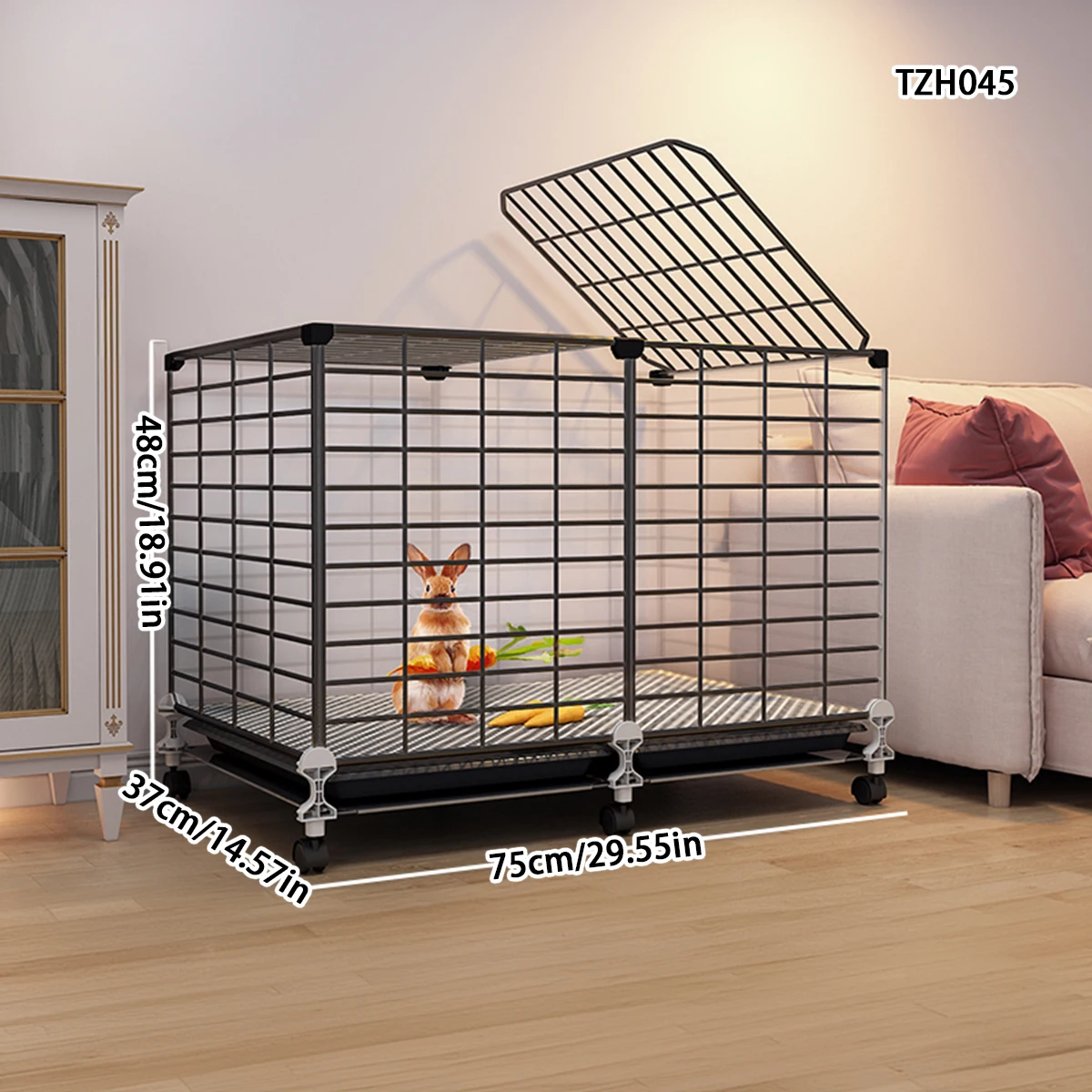 Rabbit Cage Double-Layer Household Extra-Large Automatic Feces Cleaning Guinea Pig Dwarf Rabbit Cage Indoor Special Two-Story Platform