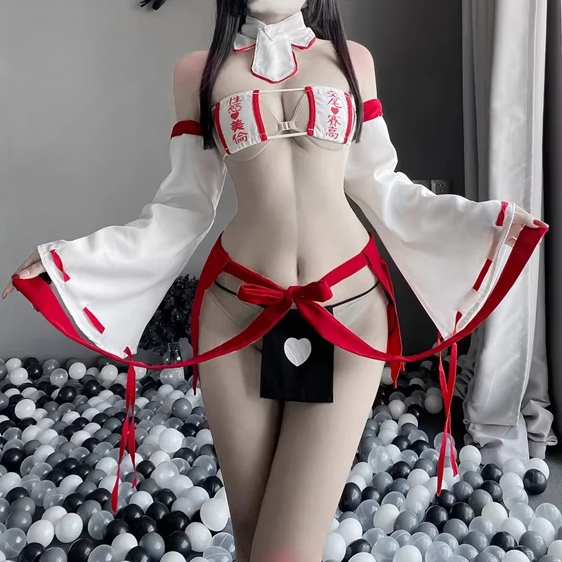 انمي ياباني تأثيري ازياء سوبر مثير كيمونو الصدرية حزام سراويل المثيرة معالج دور اللعب هالوين الزي للنساء 2025 جديد