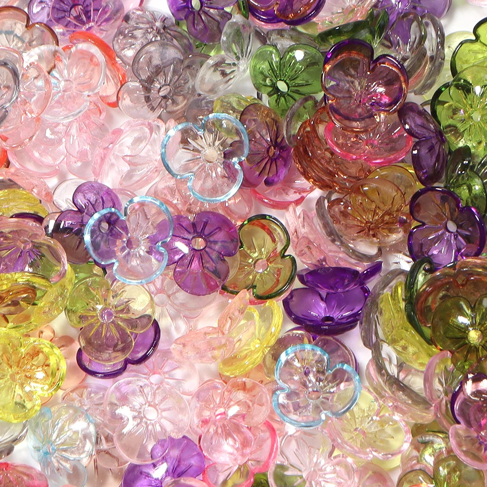 100pcs/lot Colored Flower Bead Caps Loose Spacer Resin Beads For Jewelry Making DIY Handmade Necklace Bracelet Decor Accessories image 6