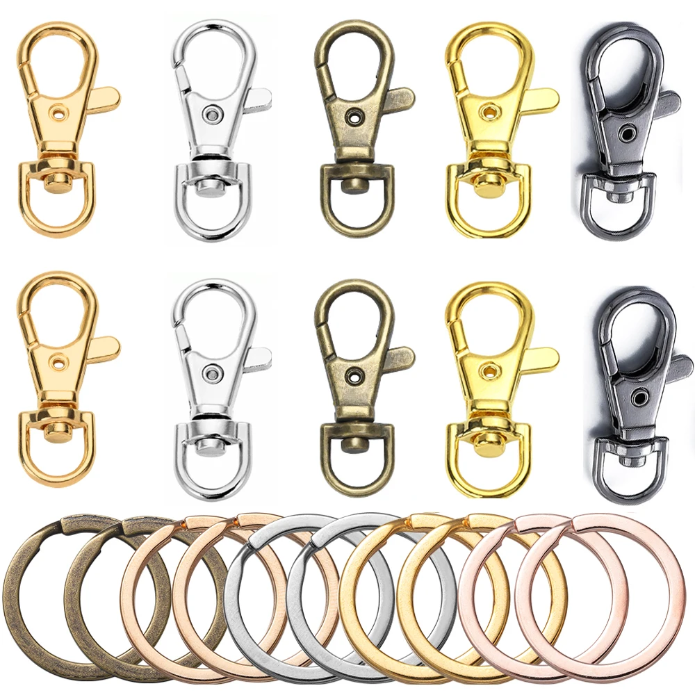 10pcs/Lot 23/32/36/38mm Lobster Clasp Hooks Keychain DIY Jewelry Making Finding for Necklace Bracelet Chain Supplies