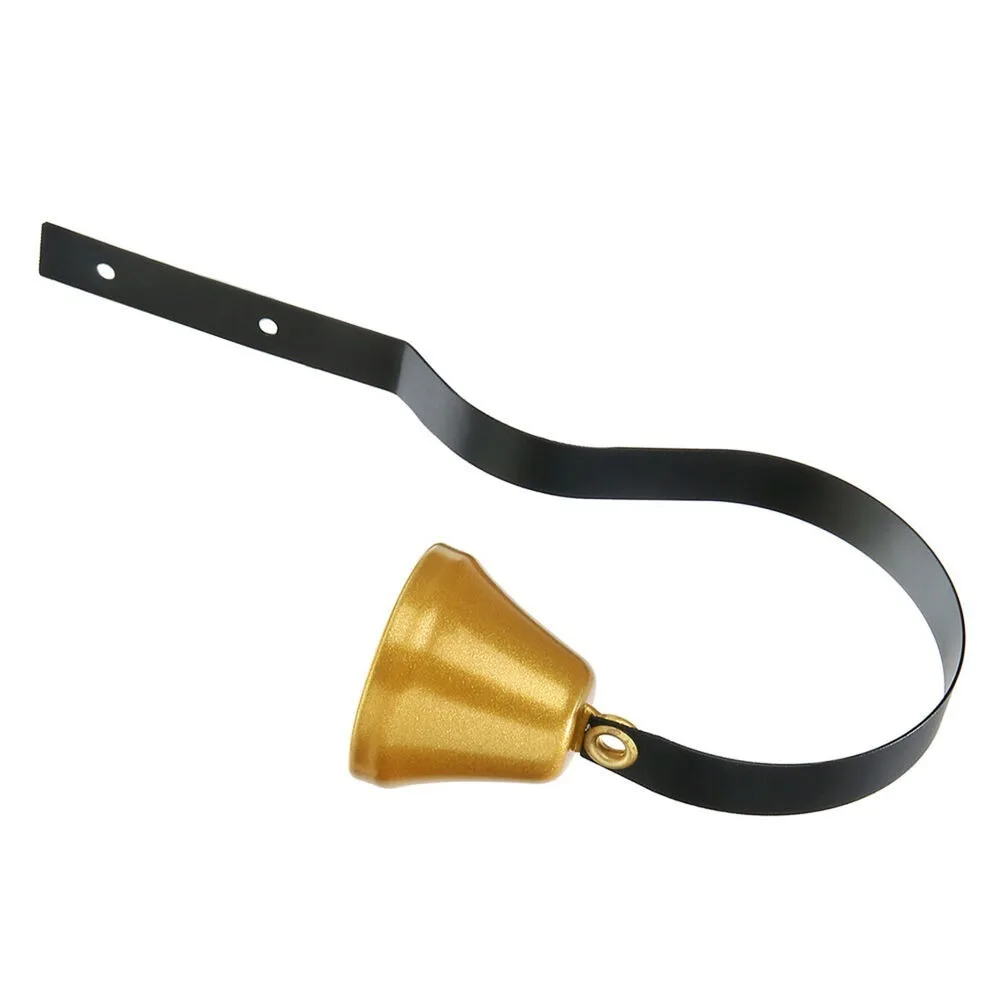 Brass Hanging Door Bell Loud Sound Clear Tone Metal Door Bell Curved Metal Support Hanging Design Wall Mount Shop Bell
