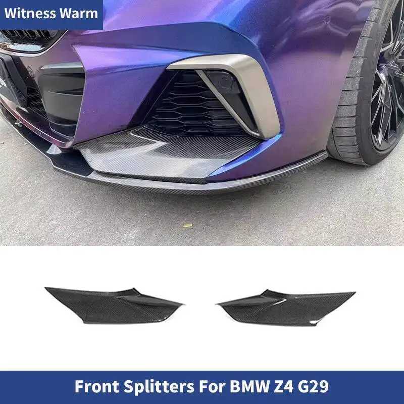 For BMW G29 Z4 Carbon Fiber Front Bumper Aprons Side Splitter Car wrap angle Body Kit 2021