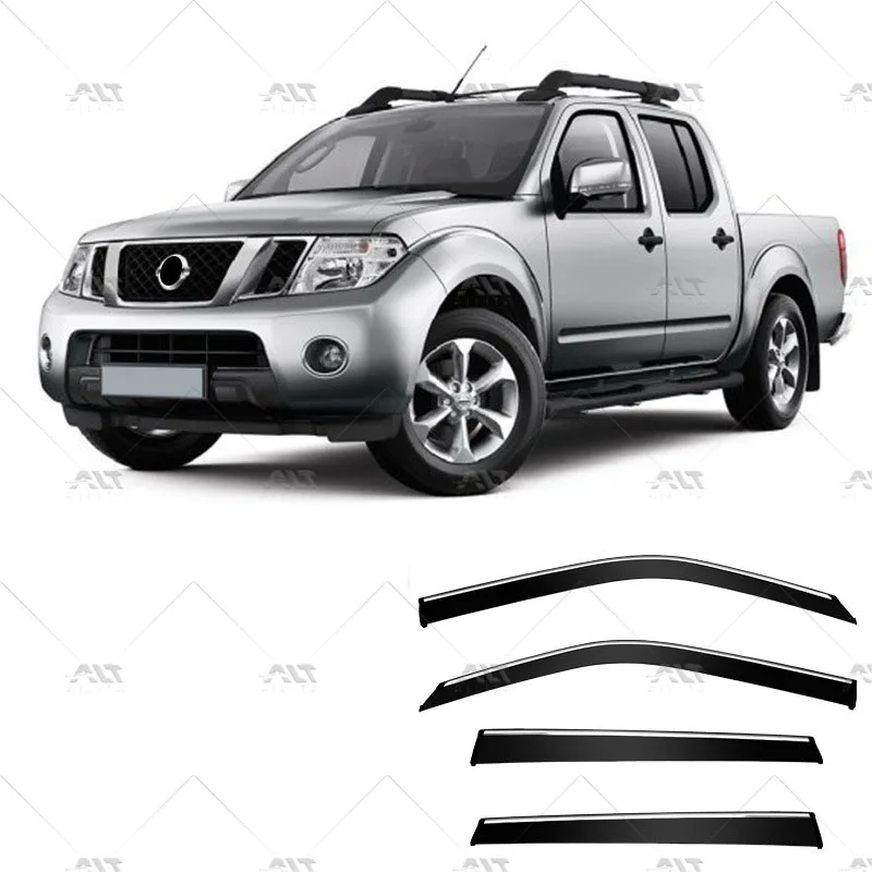 2025 Factory Direct 4-Pack Wind Deflector Window Visor Rain Shield For Nissan Navara D40 D22 D23 Accessories