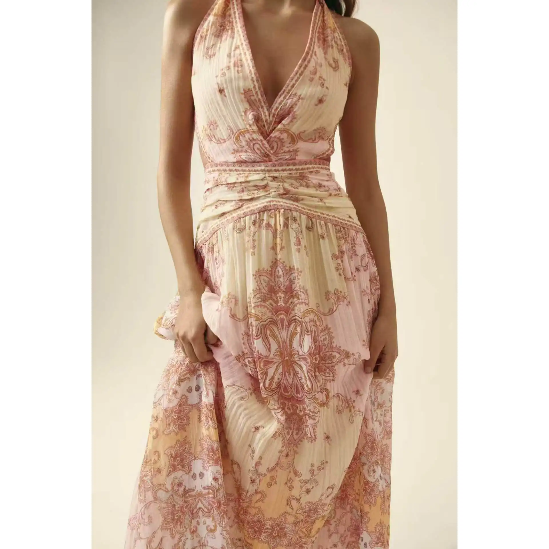 Fashionable New Arrival Spring Summer Women's Dress Tie Dye Print Dress Versatile Simple Design City Commute Suitable H Version