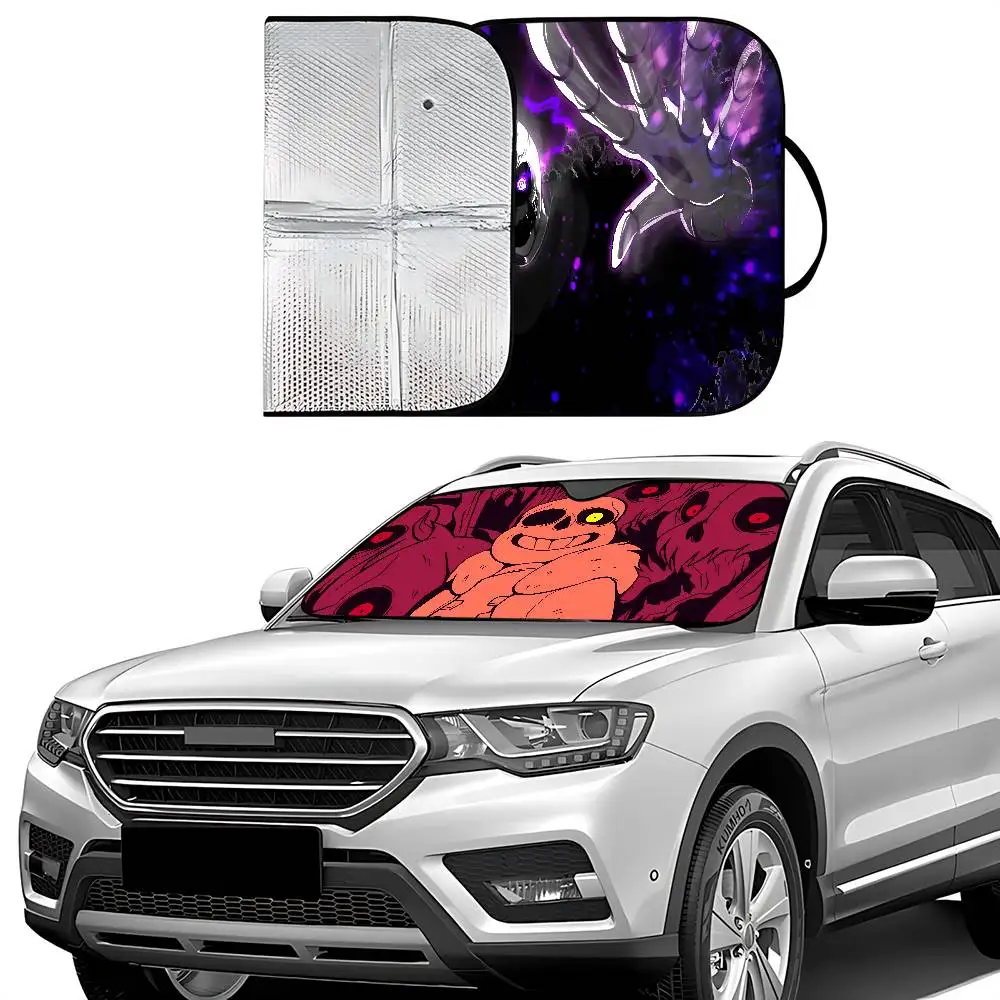 U-Undertale سيارة ظلة غطاء الزجاج الأمامي حماية من الأشعة فوق البنفسجية اكسسوارات السيارات قناع للسيارات