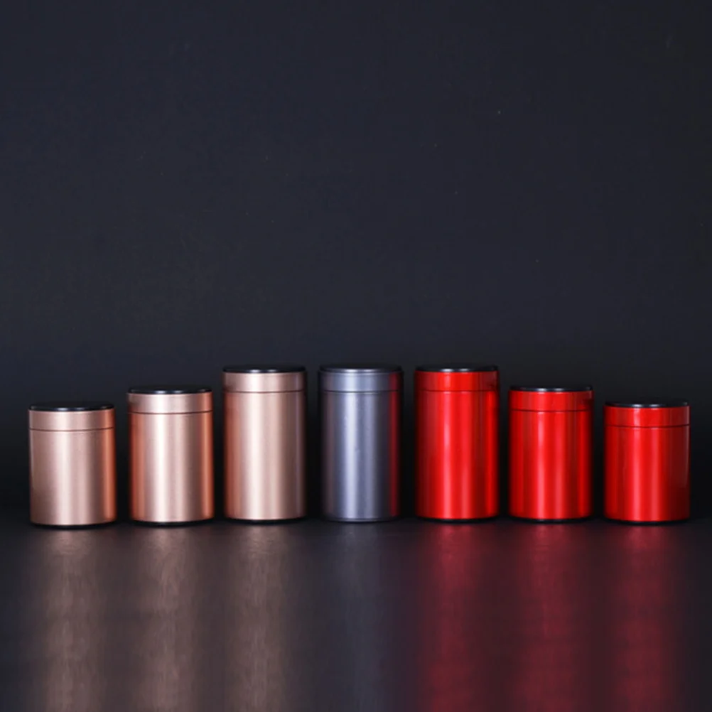 

3Pcs Sealed Metal Tinplate Container Storage Jar Portable Tea Coffee Snack Candy Storage Can Red Size 140 Home Use
