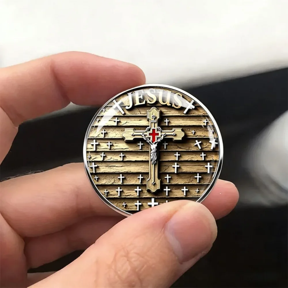 6-20Pcs Jesus Crucifix Brooch, Christian Religious Lapel Pin, Faith Badge for Clothing Backpack, Believer Souvenir Gift Ornament