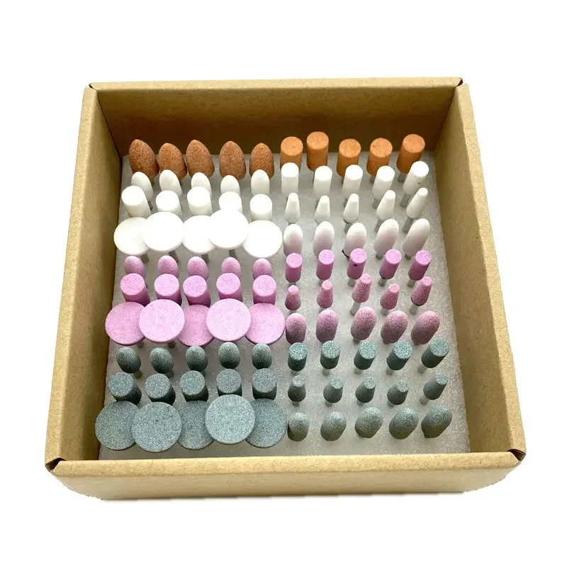 

100pcs/box Dental Stone Gringding Polisher Burs Stone Nail Drill Bits Dental Lab Material 2.35mm Shank