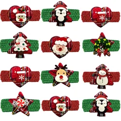 30/50pcs Christmas Pet Dog Bowties Necktie Elastic Band Deer Santa Claus Style Dogs Bow Tie Dog Accessories Bow Tie Pet Supplies