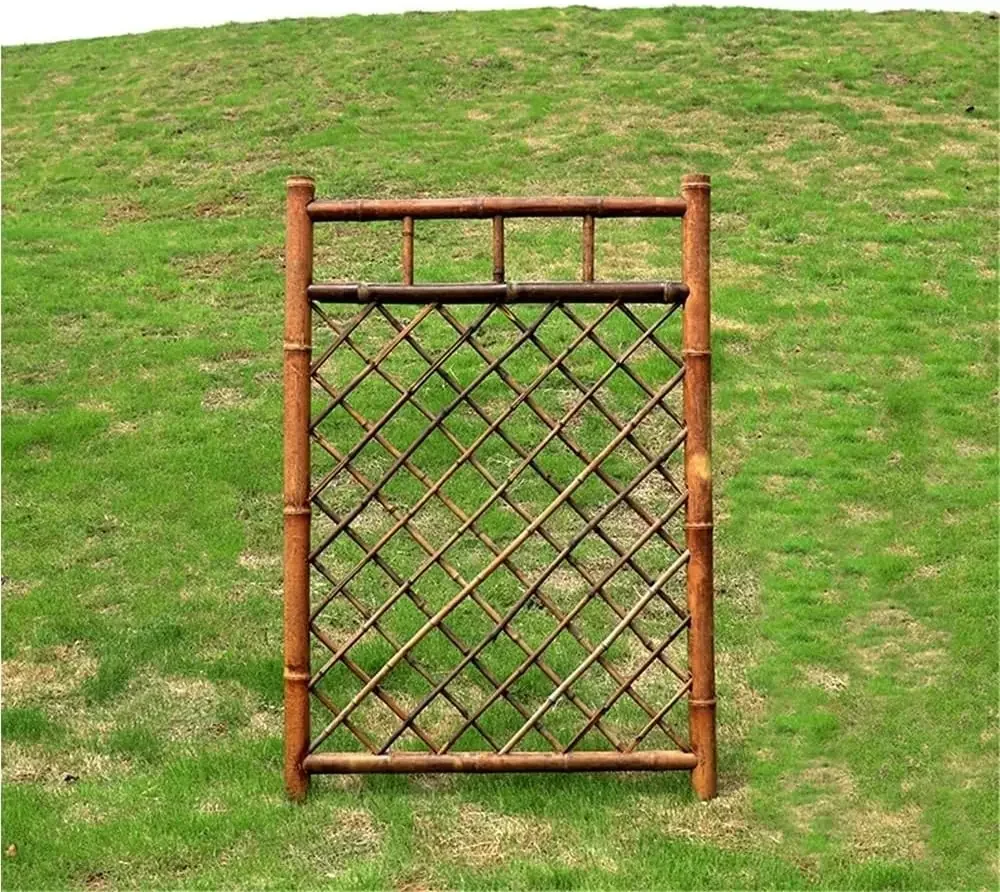 Rustic Bamboo Garden Gate, Japanese-Style Garden Trellis, Decorative Bamboo Trellis Fence, Plant Support for Climbing Plants(31.