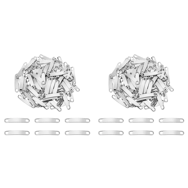 

200 шт., пустая бирка для штамповки, 34 мм, соединитель из нержавеющей стали, металлическая пустая подвеска, изогнутая подвеска, гравируемая пустая бирка