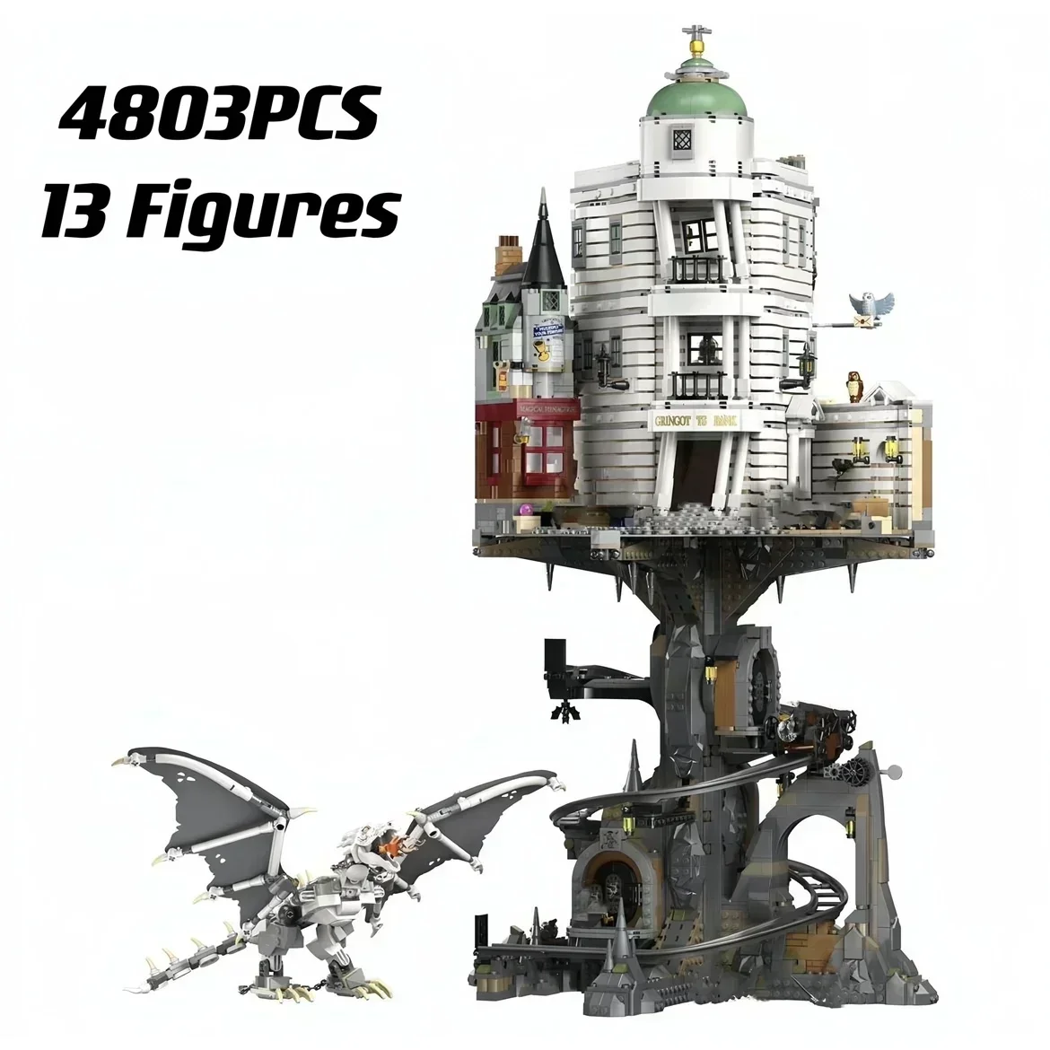 New 76417 Believe Bank 4803 Gringottsed blocks building Ironbelly dragon stone palace kit gift for grown-up boys fan