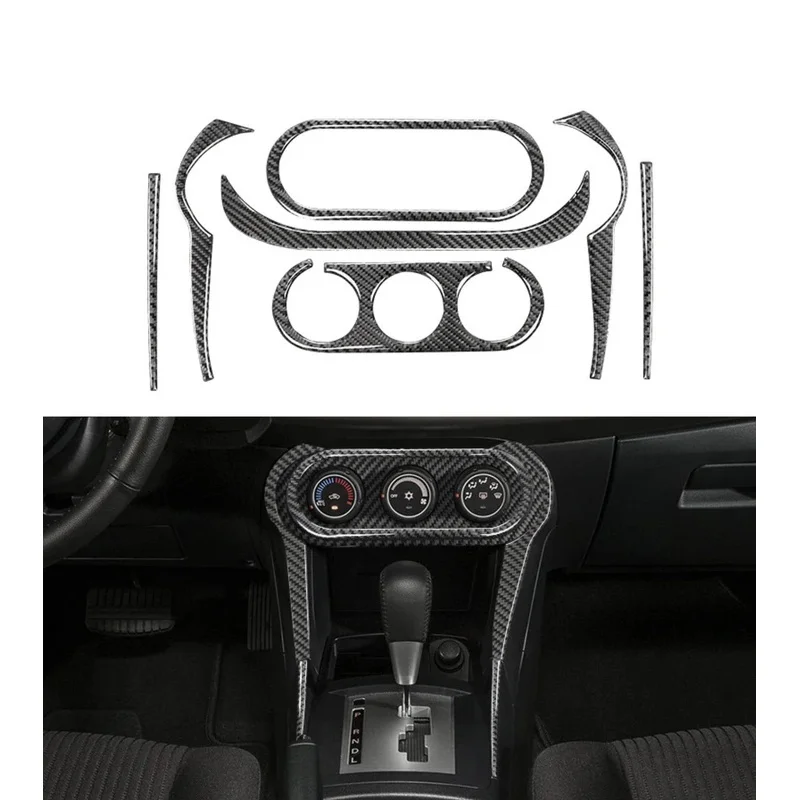 

Carbon Car Control Console Accent Button Frame Sticker Cover Trim Fit For Mitsubishi Lancer ES DE GTS 2008-2015 Car Accessories