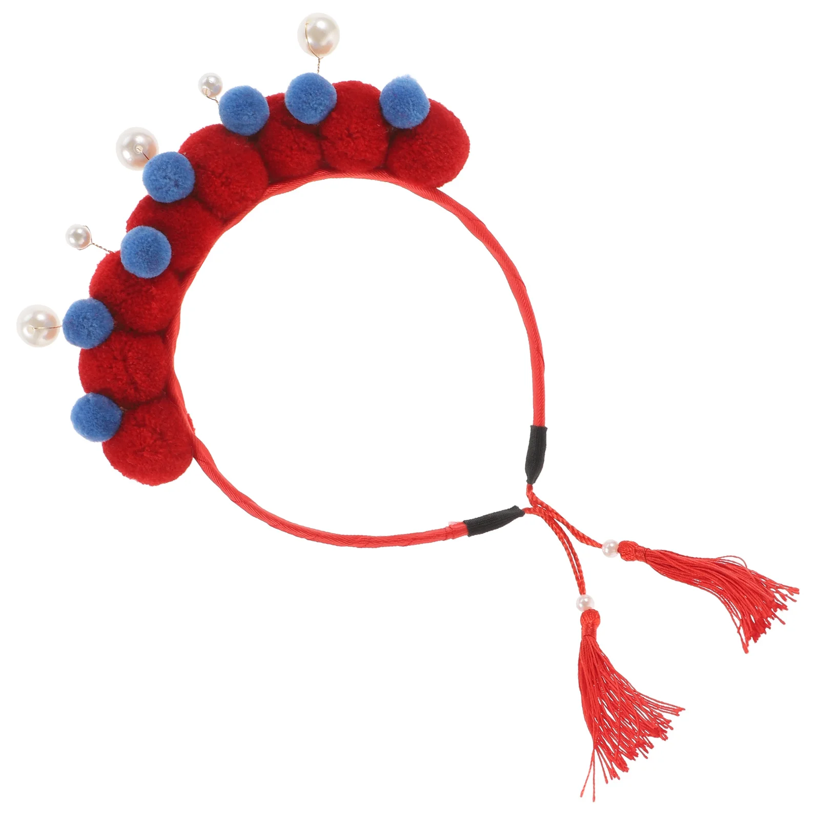 

Peking Headb Chinese Style Hair B Pearls Tassel Decorative Cosplay Accessories for Girls Stage Performance New Year Party