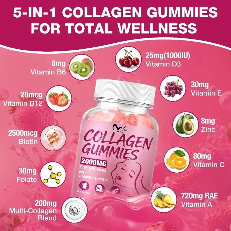 Multivitamin Gummy Adult - Multi-Kollagen-Gummibärchen - Typ I, II, III,