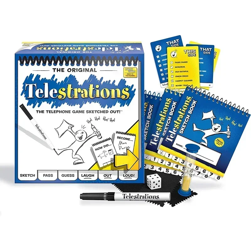 Telestrations Board Game: Hilarious Family Fun Game for All Ages - Perfect Drawing Game for Kids and Adults