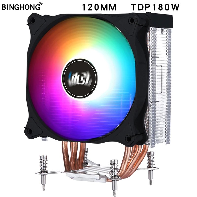 Pure copper heat pipe CPU cooler LED 120mm PWM 4-pin fan PC silent Intel 1155 1200 1700 1356 CPU heat sink CPU fan X79 X99 X299