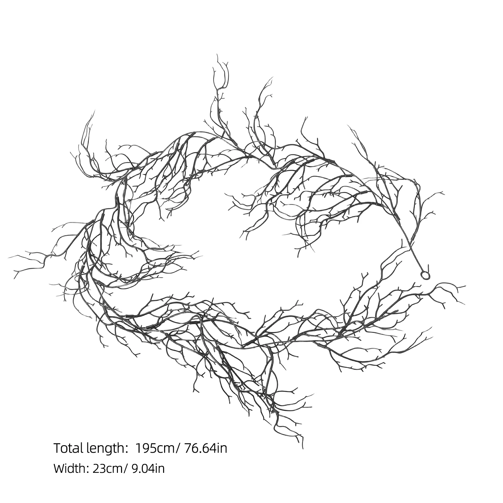 إكليل الكرمة السوداء: فروع الصفصاف الاصطناعية لديكور الهالوين، ديكور فرع مقبرة مرن بطول يدويا، فرع Wispy #4