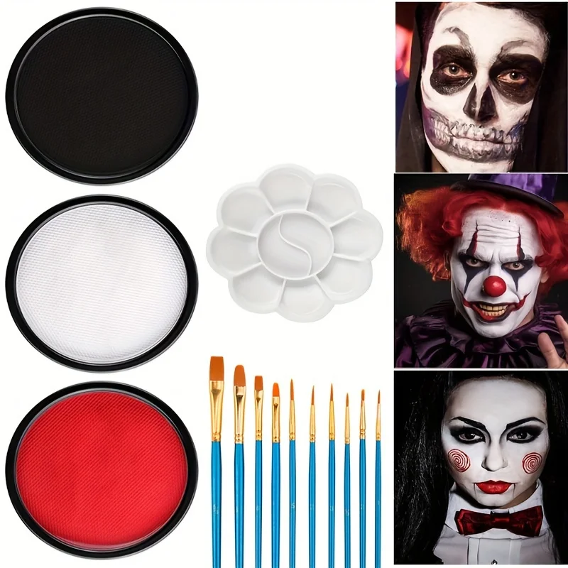 30g Halloween Body Cosmetic Face Paint Makeup Water Soluble Painting for Halloween Christmas Costume Party Cosplay SFX Makeup