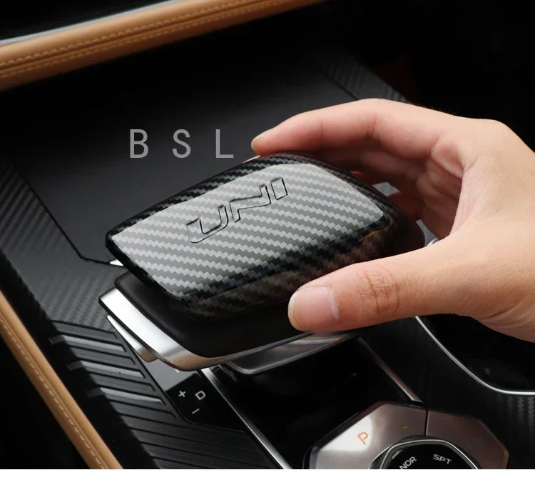 For Changan UNI-K UNIK 2021-2022 2023 Carbon fiber style Interior Gear Shift Knob Cover Trim Accessories Decoration
