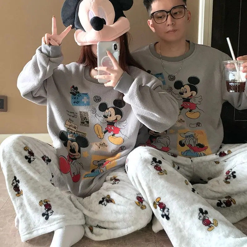 

Комплект пижам для всей семьи: женская пижама с мультяшным принтом, весна-осень, с длинным рукавом, брюки, для сна, повседневная домашняя одежда, комплект для отдыха