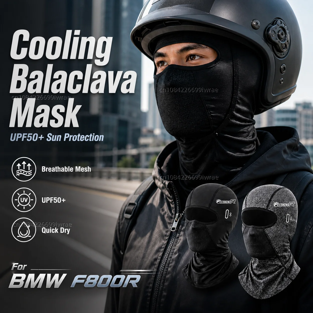 Cooling Motorcycle Balaclava Mask UPF50+ UV Protection Breathable Face Cover Summer For BMW F800R F 800R 800 R 2009-2016 2011