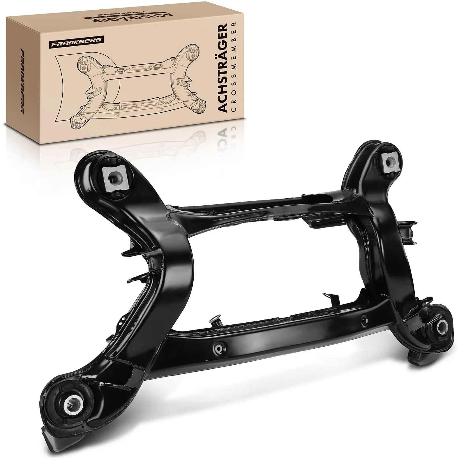 Frankenberg 1x Asbehuizing, Subframe, Motorophanging, Achteras voor Mercedes-Benz C-Klasse W203 S203 1.8L–5.5L 2033505708 A2033505300