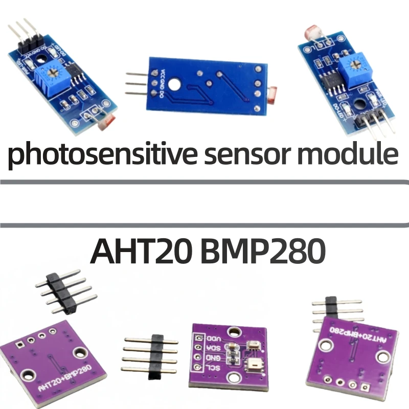 AHT20 BMP280 Temperature Humidity and Barometric Pressure Sensor/Photoresistor Module 3 Pins 3.3V-5V Photoresistor 5516