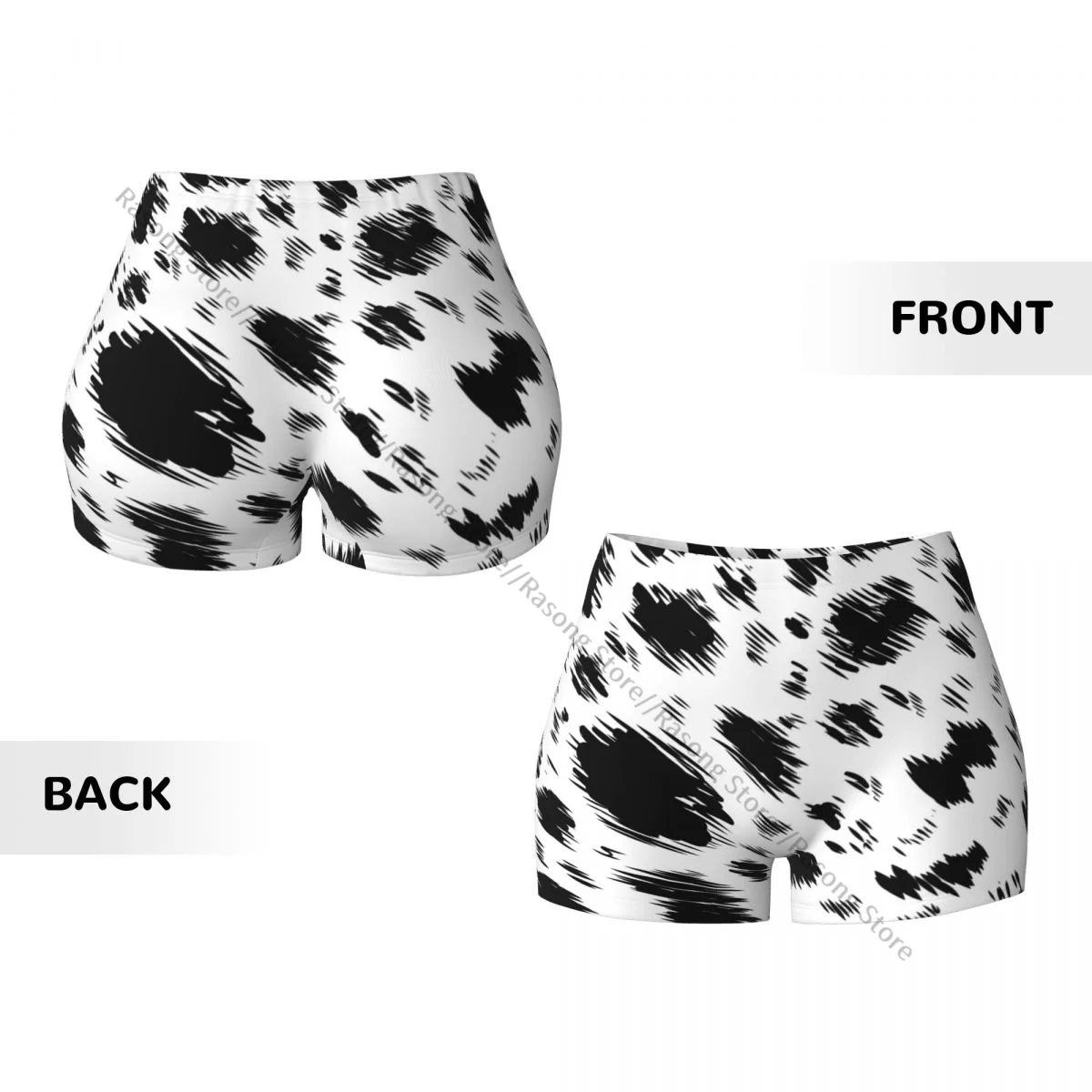 Push up curto elasticidade scrunch butt dálmata animal impressão correndo shorts esportivos roupas femininas ginásio