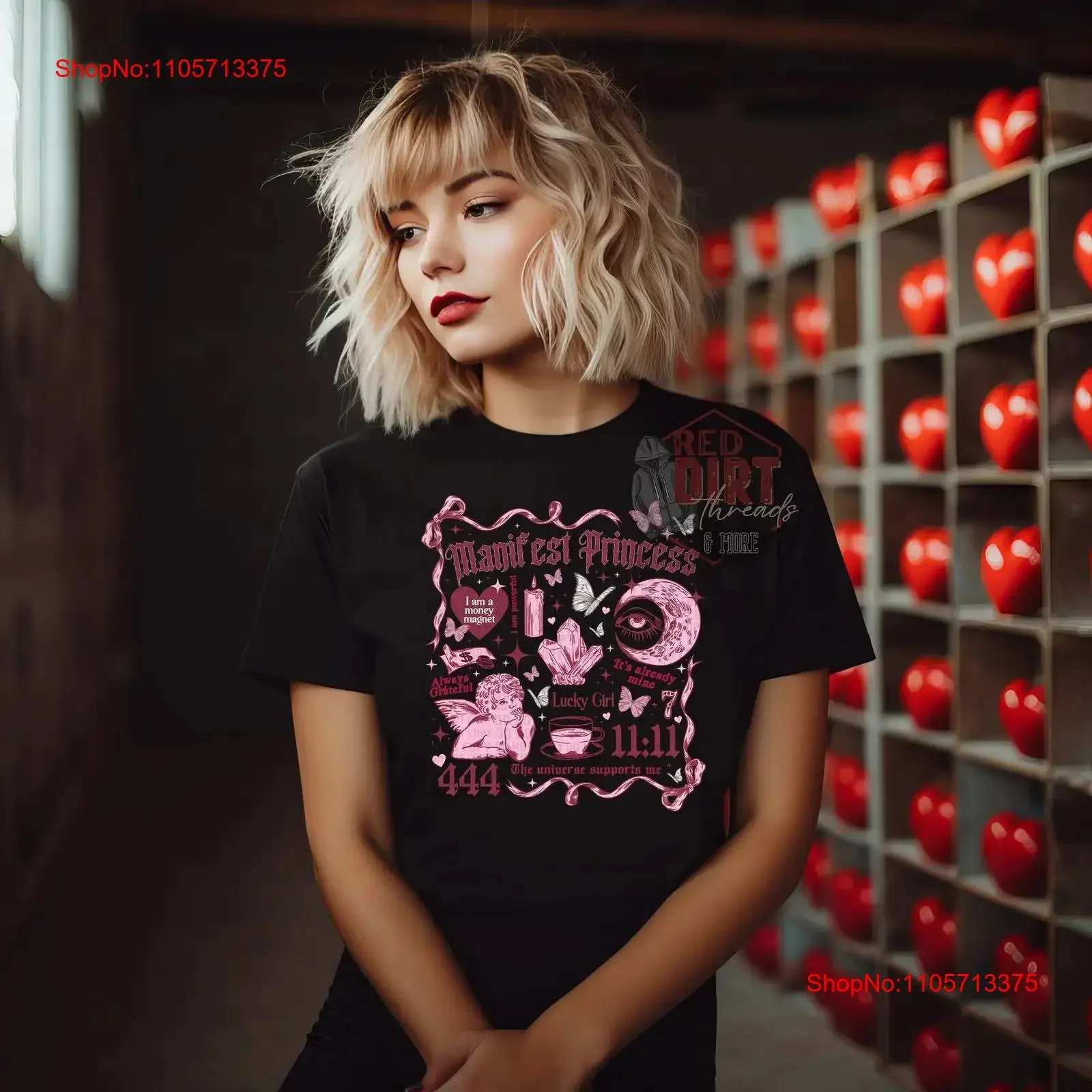 T-shirt Manifest Princess tendance pour la Saint-Valentin, livraison rapide, super doux pour femme et enfant, style vintage délavé légèrement usé