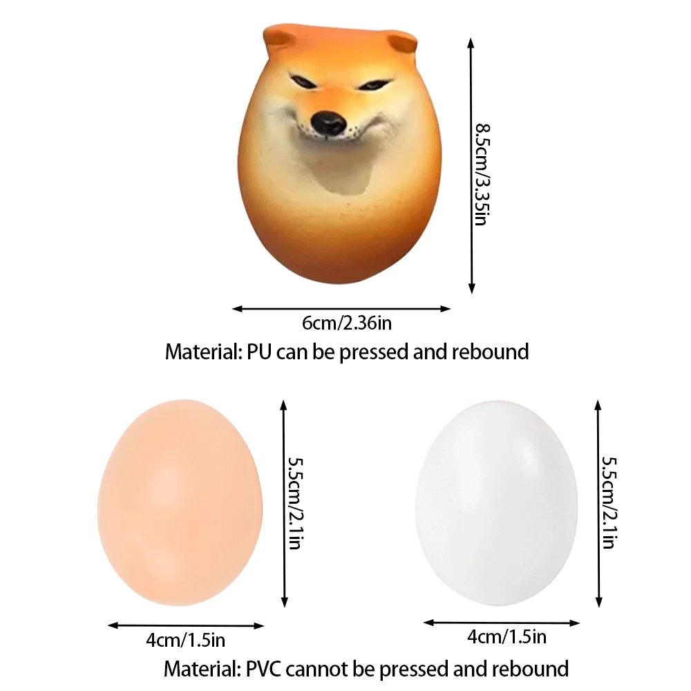 New Hilarious PU Press Slow Rebound Decompression Toy Shiba Inu Dog Egg Funny Desktop Ornaments Interesting Easter Egg Kids Gift