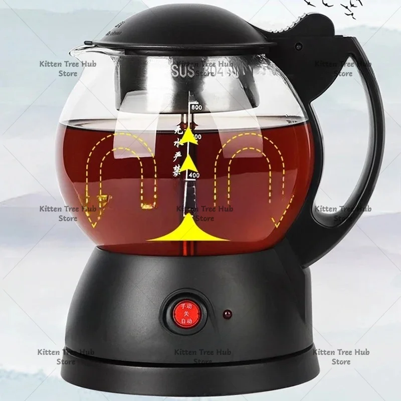 Electric Kettle Health Pot Boiling 1L Household Black Tea Maker Automatic Steam Black Teapot Glass Multifunctional